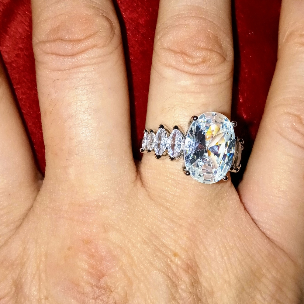 925 Solid Sterling Silver Cubic Zirconia Ring